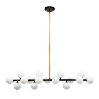 Duża podłużna lampa wisząca Space szklane kule